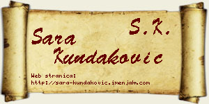 Sara Kundaković vizit kartica